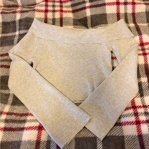 Princess Polly Asymmetrical Off-Shoulder Gray Sweater